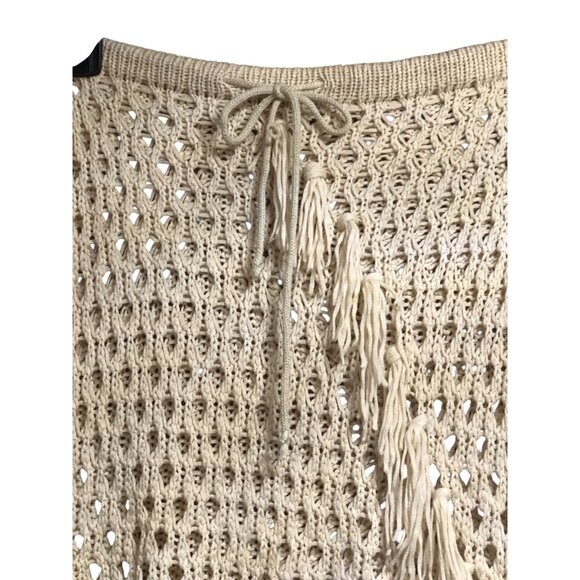 Bohemian Western Tan Crochet Swimsuit Skirt Cover Up Sz 18W - Picture 2 of 11